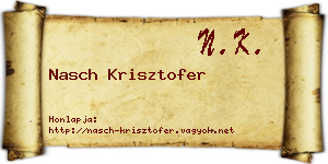 Nasch Krisztofer névjegykártya